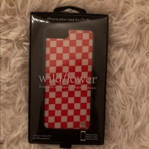 Red checkered Wildflower iphone plus case!
